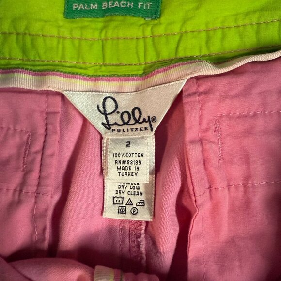 Lilly Pulitzer Palm Beach Fit Chino Shorts Women’s 2 Pink Vintage EUC - Picture 7 of 9